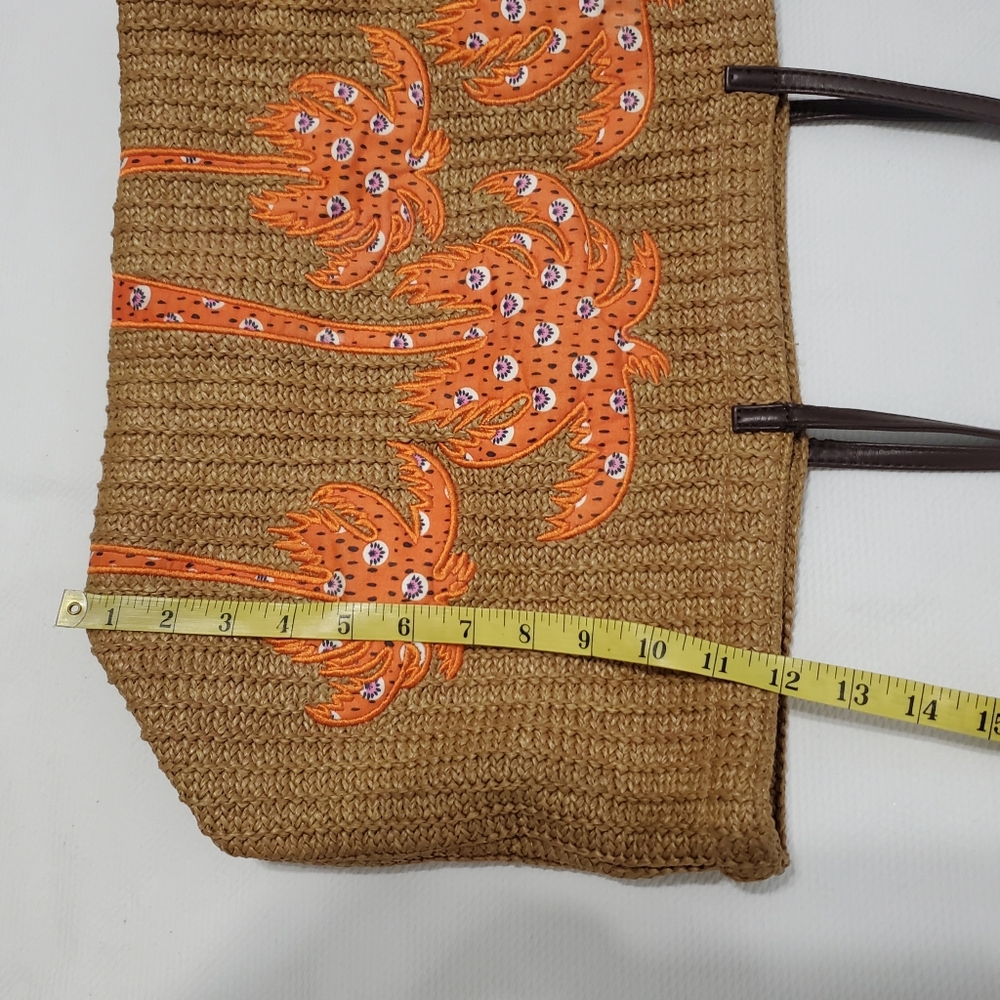 Vera Bradley Rio Rosie Large Straw Tote Bag - Picture 9 of 12